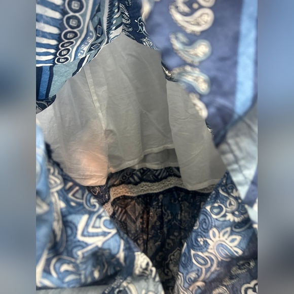 Lucky Brand Women's Halter Neck Flounce Hem Cotton Floral Summer Maxi Dress L - Picture 5 of 8